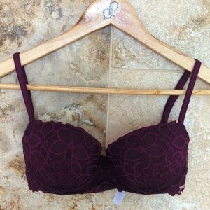 32C Wine Merlot Lace PINK Victoria's Secret Bra